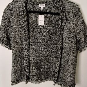 J. Crew Button Front Gray Textured Women Sweater